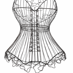 Vintage Wire Form Ladies Bust Display – Fashion Mannequin Style Metal Sculpture