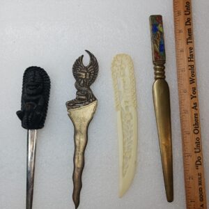 2 Vintage Letter Opener Lot Brass Old Antique Letter Openers Lot