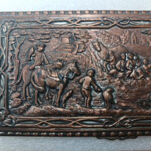 Vintage Metal Top Piece Jewelry Box Case Part Elaborate Design Old Antique...