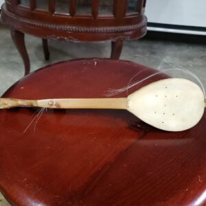 Vintage Hand-Carved Wooden Guitar Player Figure – 12" – Ornate Detail