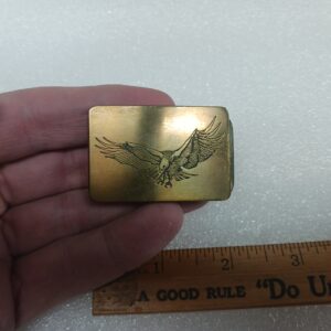 Vintage USA-Made Handcrafted Bald Eagle Belt Buckle – Solid Brass Western Style
