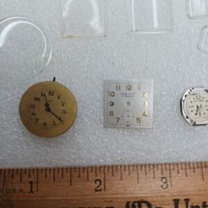 Vintage Watch Parts Lot – Elgin, Belforte, Kent – Watch Faces & Wind-Up Movement Parts