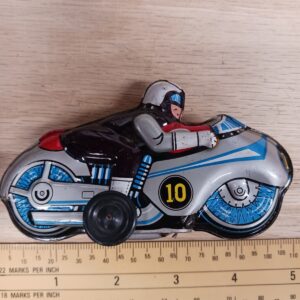 Vintage TN Tin Motorcycle – Friction-Powered Toy – Made in Japan – Collectible Antique