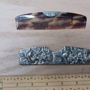 Vintage Silver Comb Set – Rare Sliding Comb – Made in Denmark – Collectible Antique