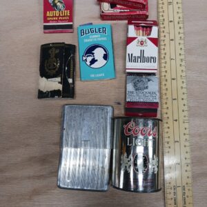 Vintage Coors Tin Lighter & Cigarette Case – Holder with Matches & Rolling Papers – Collectible
