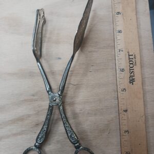Vintage Silver Plated Kitchen Utensils Tongs Clasps Old Antique Silverware Tongs