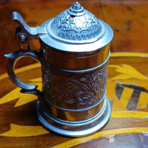 Vintage Rein Zinn BMF Miniature Silver Stein – German Pewter Shot Cup Hallmarked Collectible