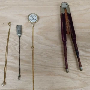 1 Vintage Watch Princeton Swiss Pearl Necklace Watch Chain Asian Fan Lot