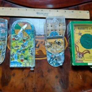 1 Vintage Durham Pinball Games 1975 Hong Kong Basketball Shoot Safari tin toy lot
