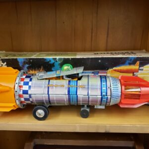 Vintage 1960s Yoshino Space Frontier Tin Rocket – Battery Operated Apollo 15 Toy – Works
