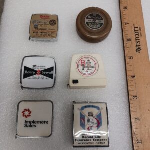 Vintage Advertisement Memorabilia Sign Tape Measures Lot Old 1950s Company..