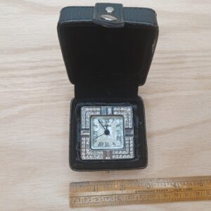 Seth Thomas Mini Travel Clock – Luxurious 2" Leather Case – Brand New with Paperwork