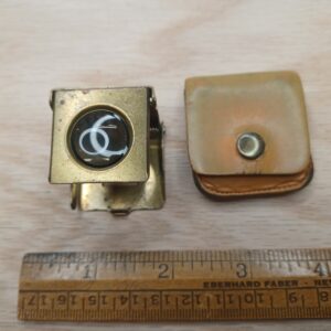 Vintage Gaebel Foldup Magnifier Brass With Leather Case E Syracuse NY MADE IN