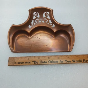 Vintage Copper Ashtray Dust Pan Old Antique Elaborate Smoking Ash Tray