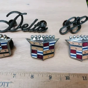 Vintage GM General Motors Delta 88 Metal Emblems Lot Old Antique Automotive...