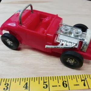 Vintage 1950s GAY Toys Red Plastic Roadster Car w/ Original Price Sticker – Made in USA