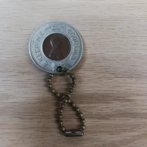 Share Vintage Goodluck Wheat Penny Keychain Roberts Clothing Company Advertisement...