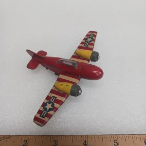 Vintage Tin Friction WW2 Plane Bomber Made In Japan Tin Toy Lot