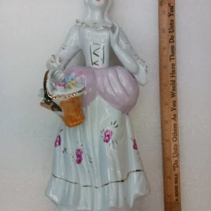 Vintage FEI Porcelain Victorian Lady Bust Figurine 12" Blue Stamp China Elegant Woman