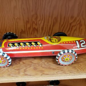 Vintage Marx Tin Wind-Up Race Car #12 Litho Tin Toy Works Classic Racing