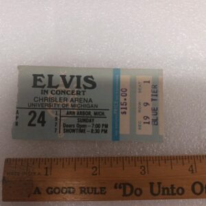 Original Elvis In Concert Ticket April 24 1977 Chrysler Arena Michigan Blue Tier