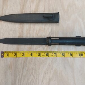 Vintage Bayonet with Sleeve – 12" Knife, 8" Scabbard, Serial #255690 – Untouched Condition