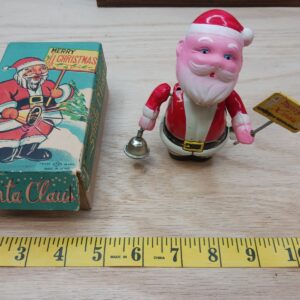 Vintage Tin Wind-Up Santa Claus Toy Japan Merry Christmas Original Box NICE