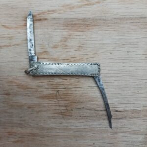 Vintage Elgin Pocket Watch Knife & Silver Pocket Knife Lot Collectible