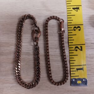 Vintage Solid Copper Chain Bracelets Lot Unisex Jewelry Collectible