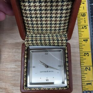 1 Vintage Cutter & Buck Quartz Battery Clock With Alarm Travel Alarm Clock In Case