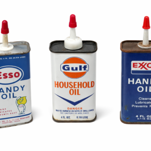 Vintage Sealed Oil Cans Esso Gulf Exxon Handy Oil Old Antique Metal Oil Can Lot