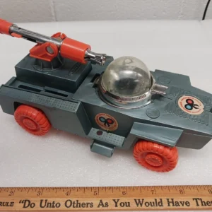 Vintage Hamilton Invaders Mosquito Jeep with Attack Cannon by Remco (USA), circa 1960s.