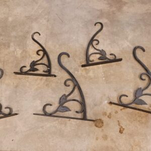 Old Metal Plant Hangers Lot 5 Vintage Wall Hooks Flower Basket Hanging Brackets