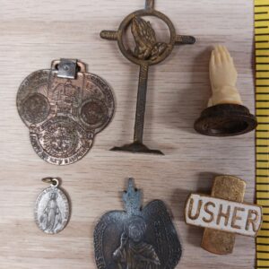Vintage Catholic Religious Medals Italy Usher Pin Medallions Antique Metal Faith Lot
