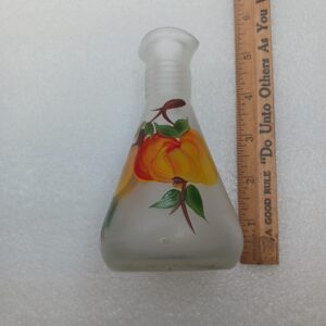 Vintage Hazel Atlas Frosted Vinegar Art Glass Pitcher Original Floral Design Collectible