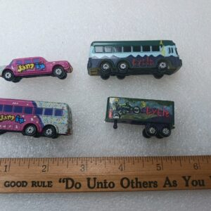 Vintage Micro Machines Galoob Jam It Bus Limo Cycle Bys Trailer Toy Lot Mini Vehicles
