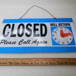Retro Open Closed Business Sign Plastic Store Door Sign Vintage Advertisement Display