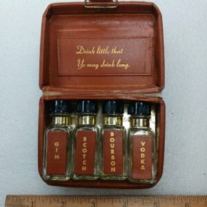 Vintage Miniature Traveling Bar Suitcase Set Drink Ye Little Drink Ye Long Portable Bar Kit