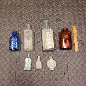 Dr Pierce Vintage Blue Glass Bottle Antique Medicine Advertisement Bottle Collectible Glass
