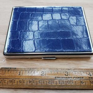 Vintage Blue Gator Chrome Cigarette Case – Retro Cig Holder Lot
