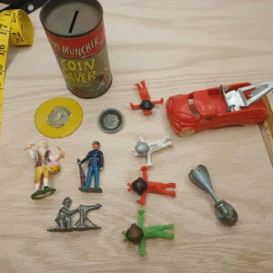 Vintage Toy Lot Tin Wrecker Truck Lead Soldiers Mixed Antique Toys Estate Find