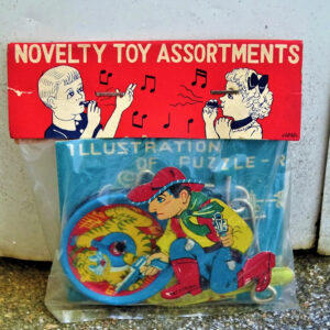 1950s Sealed Vintage Dime Store Bag Tin Toys Japan Novelty Toy Assortment Rare MIP