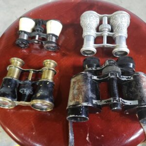 Lefils Paris France Vintage Opera Binoculars 4x Metal Glasses Williams Maker Collectible Set