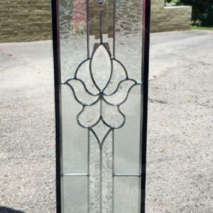 Vintage 36" Clear Stained Glass Transom Window – Stainless Steel, Tempered, Leaded