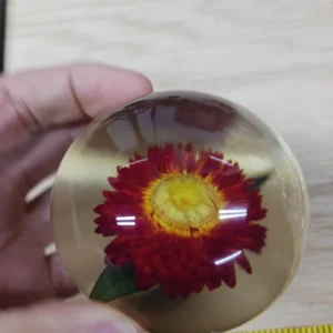 Vintage Tarax Flower Petal Lily Glass Paperweight Made in Canada Antique Art Glass