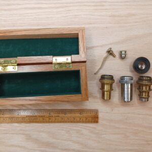 Vintage Graf Apsco Bansch & Lomb Optical Hyperplane Microscope Lenses Parts Lot