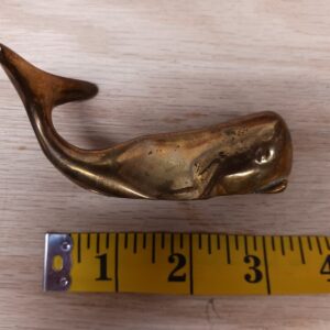 Vintage Solid Brass Whale Made In India Old Antique Fish Whale Solid Brass.