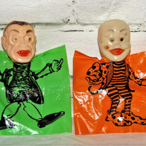 2 Vintage 1970s Halloween Dracula Ghost Hand Puppets toys Made In Hong Kong lot