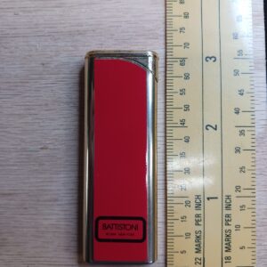 Vintage Battistoni Red Brass Lighter Roma New York Old Lighter Lot