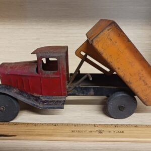 1 Vintage Early Marx Girard Pressed Steel Toy Dump Truck Toy Lot mar Linemar toys 1950s 10" toy truck